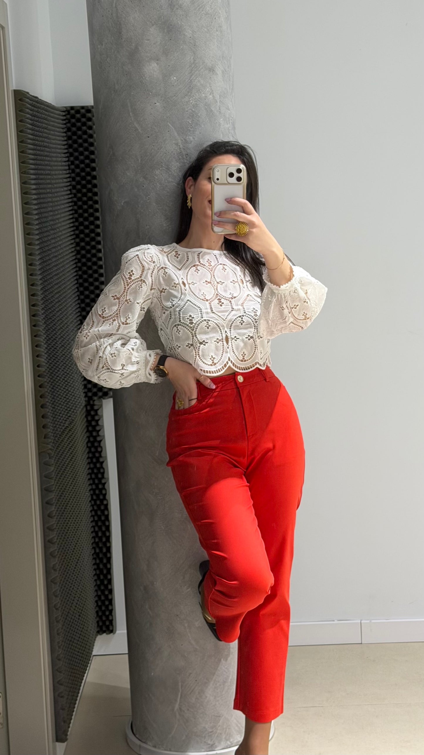 Pantalón naranja pinza