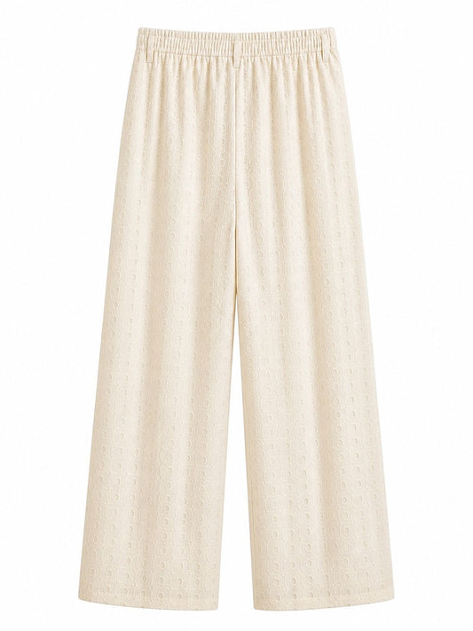 Pantalón perforado beige
