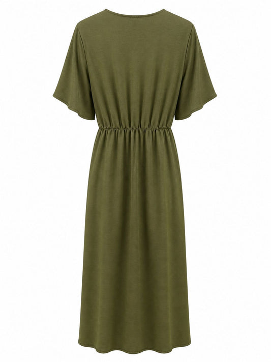 Vestido verde satinado