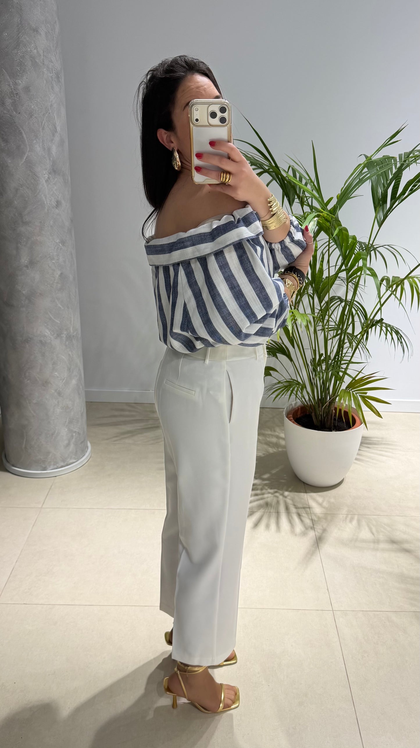 Pantalón blanco de pinzas