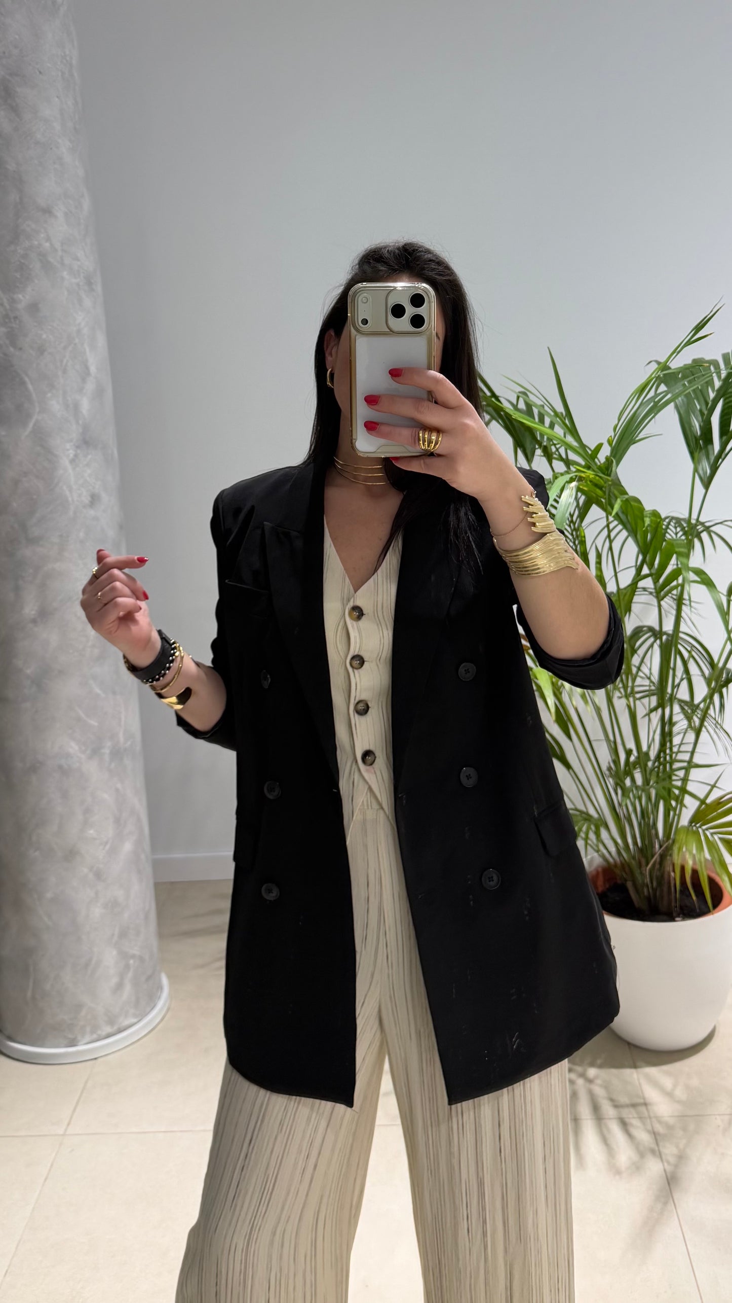 Blazer negra cruzada