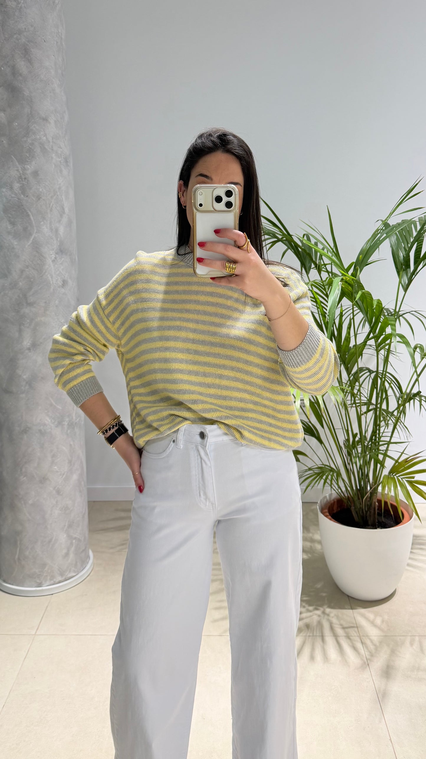 Pantalón vaquero blanco ancho