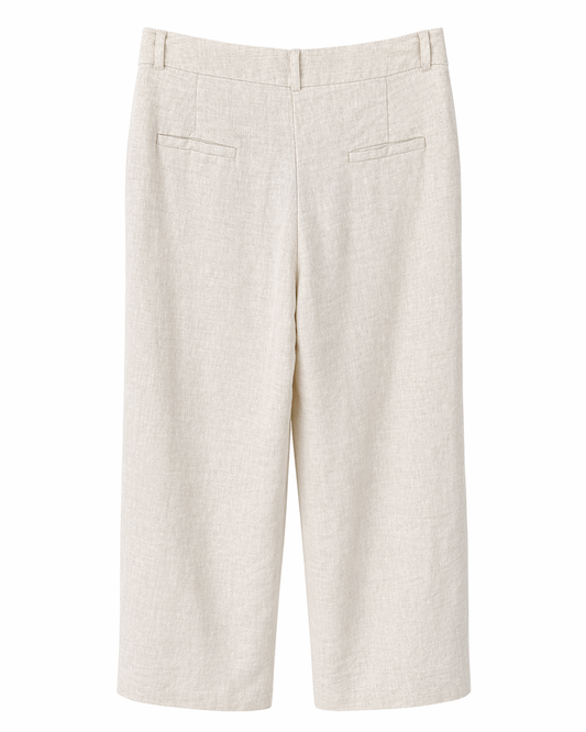 Pantalón de lino beige