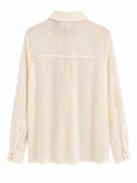 Camisa beige bordados