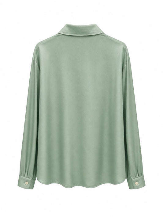 Camisa verde satinada
