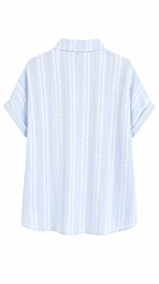 Camisa de lino celeste