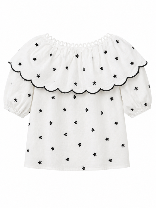 Top blanco babero