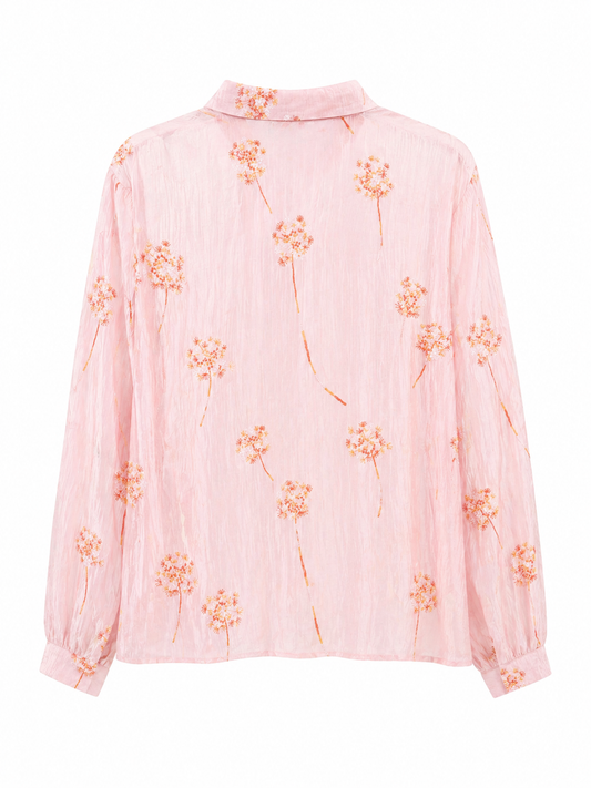 Camisa rosa bordados