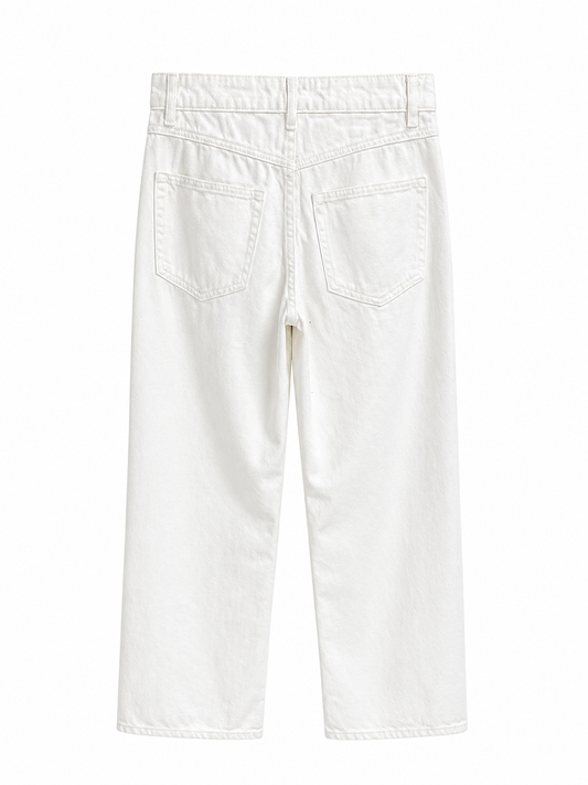 Pantalón vaquero recto blanco