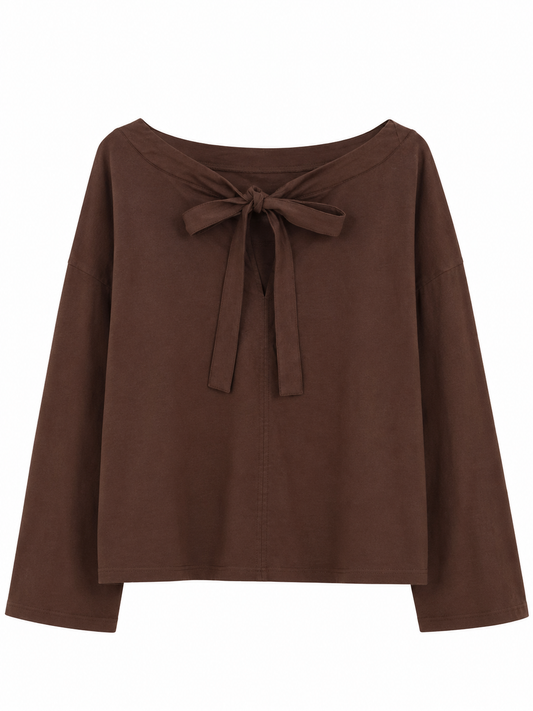 Camisa marrón de lino