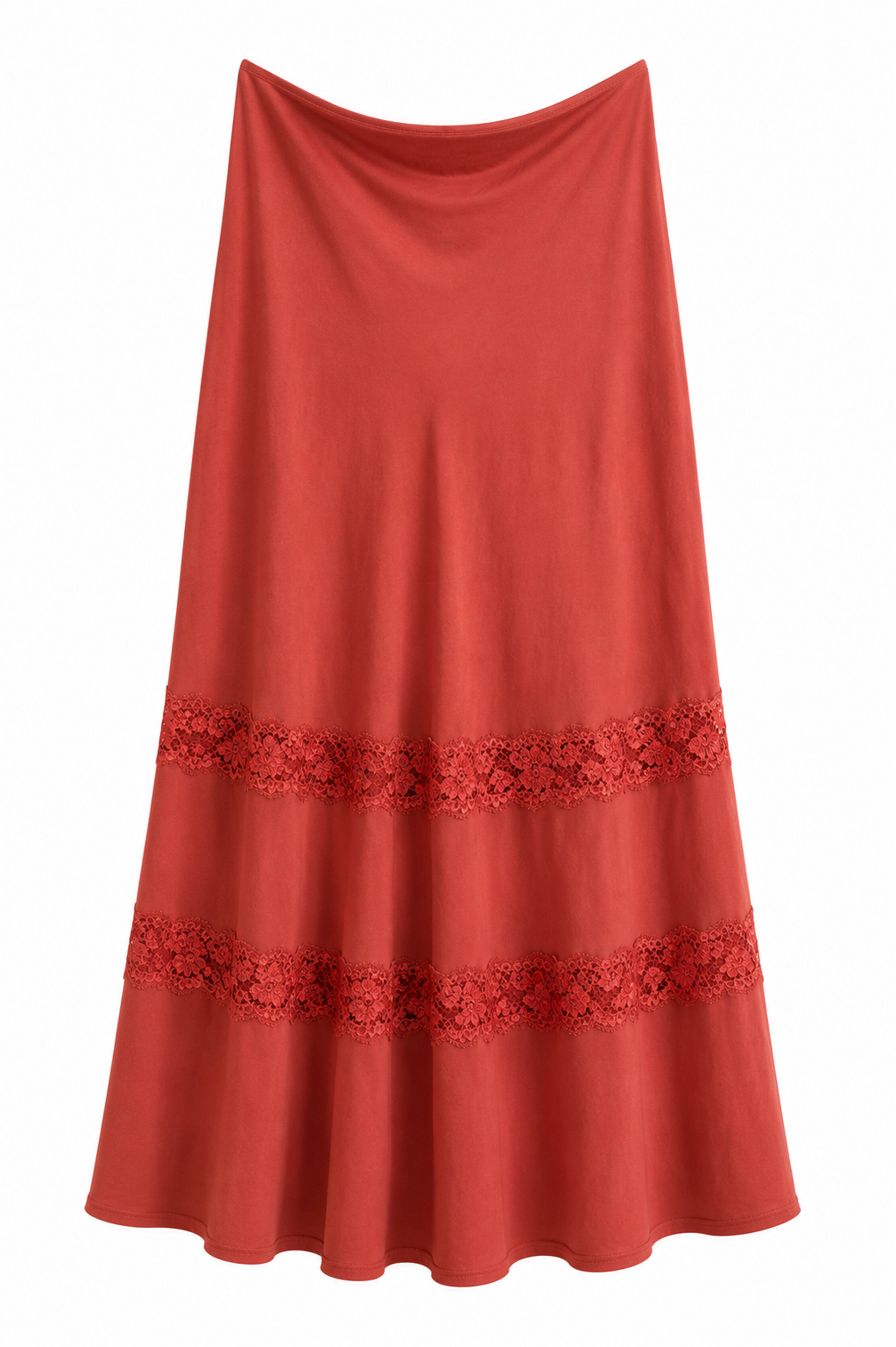 Falda coral encajes