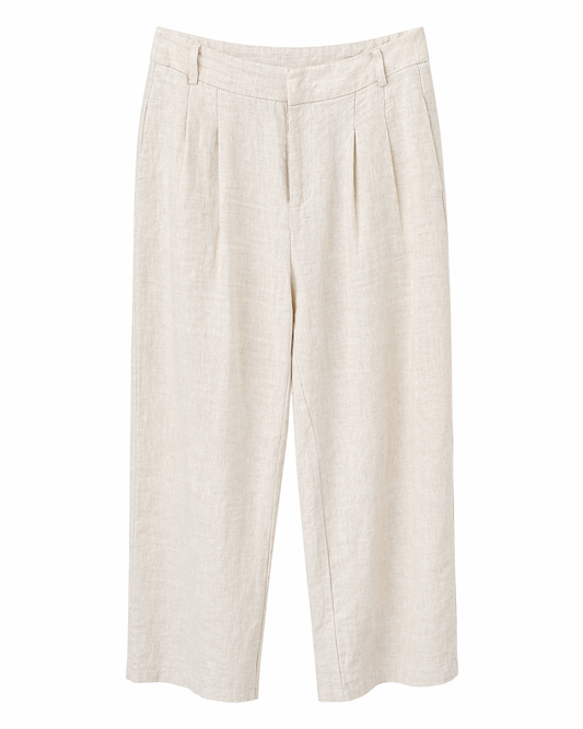 Pantalón de lino beige