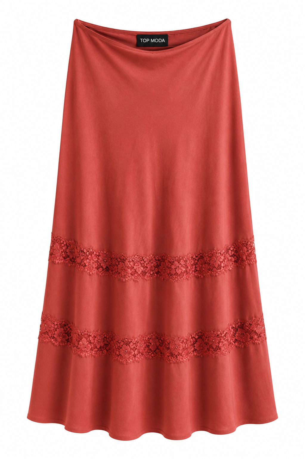 Falda coral encajes