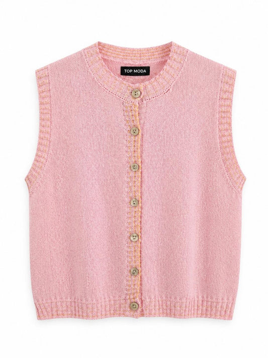 Chaleco rosa hilo