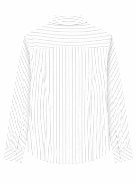 Camisa rayas morada y blanca