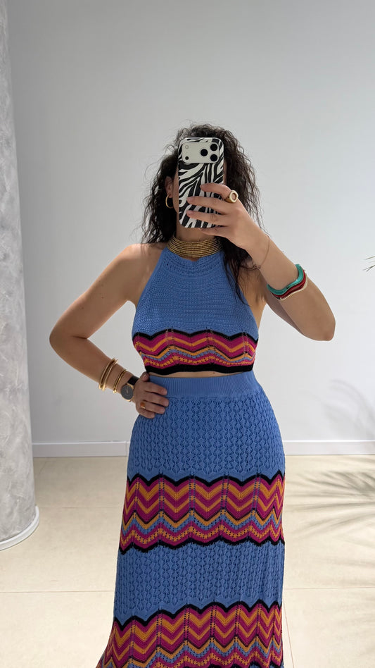 Conjunto de crochet azul