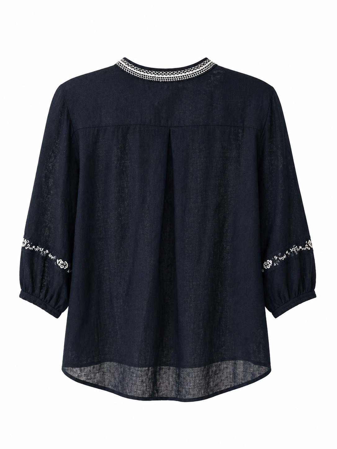 Camisa azul bordados