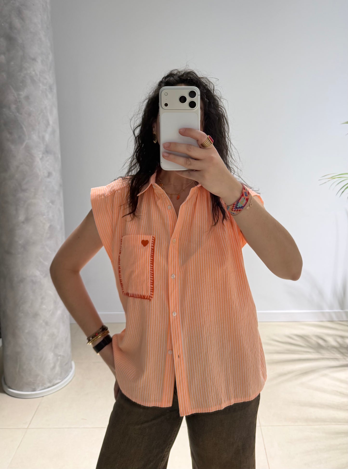Camisa flúor naranja