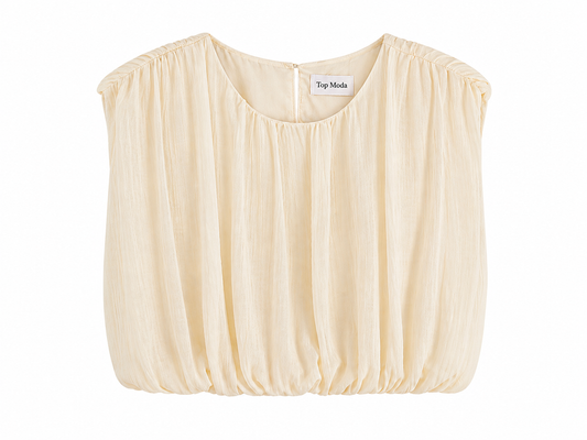 Camisa crop mantequilla