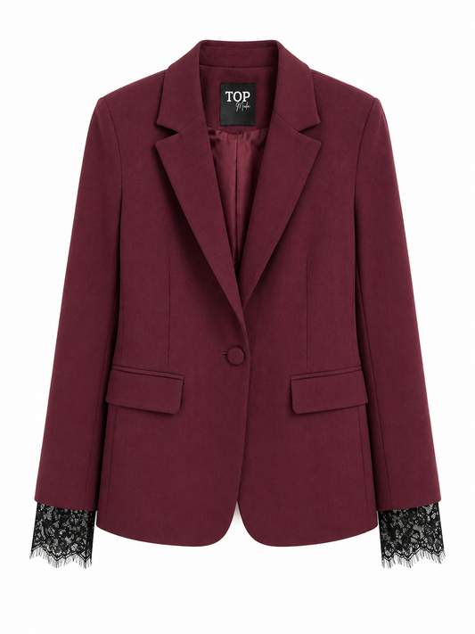 Blazer Burdeos detalla encaje