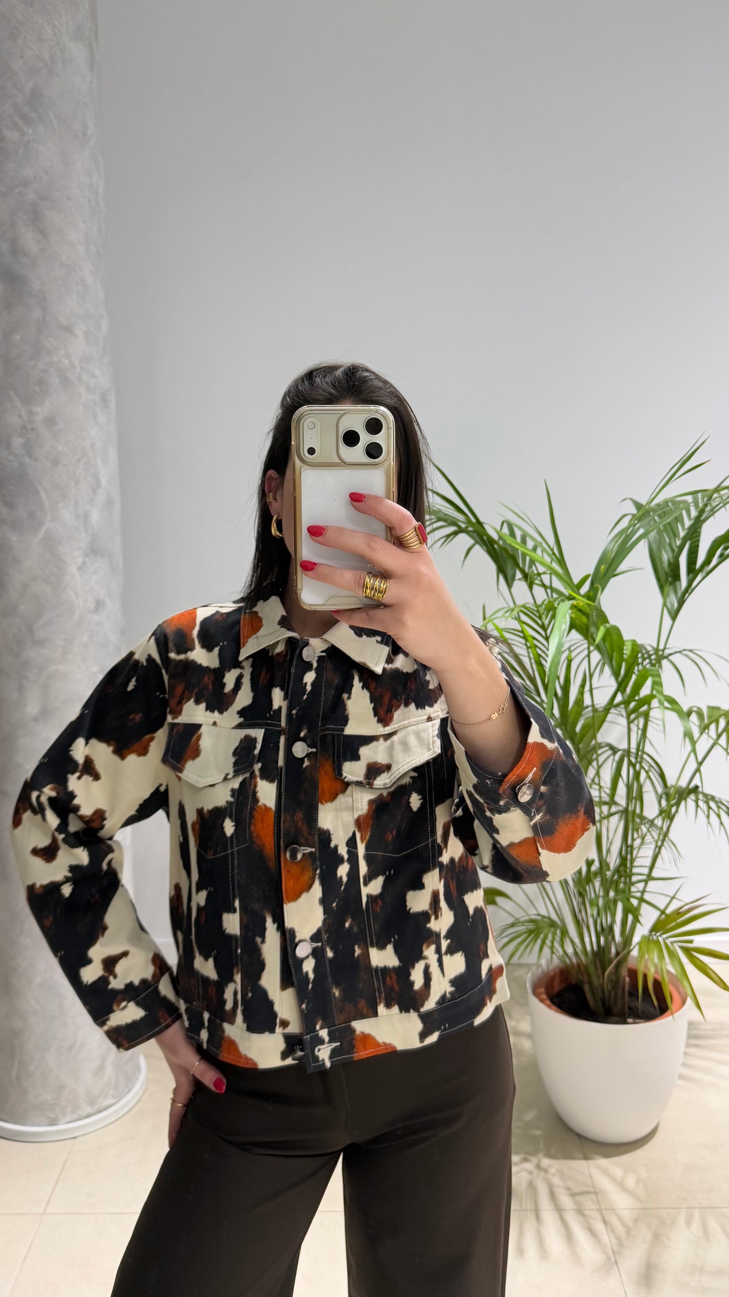 Chaqueta tejana estampado