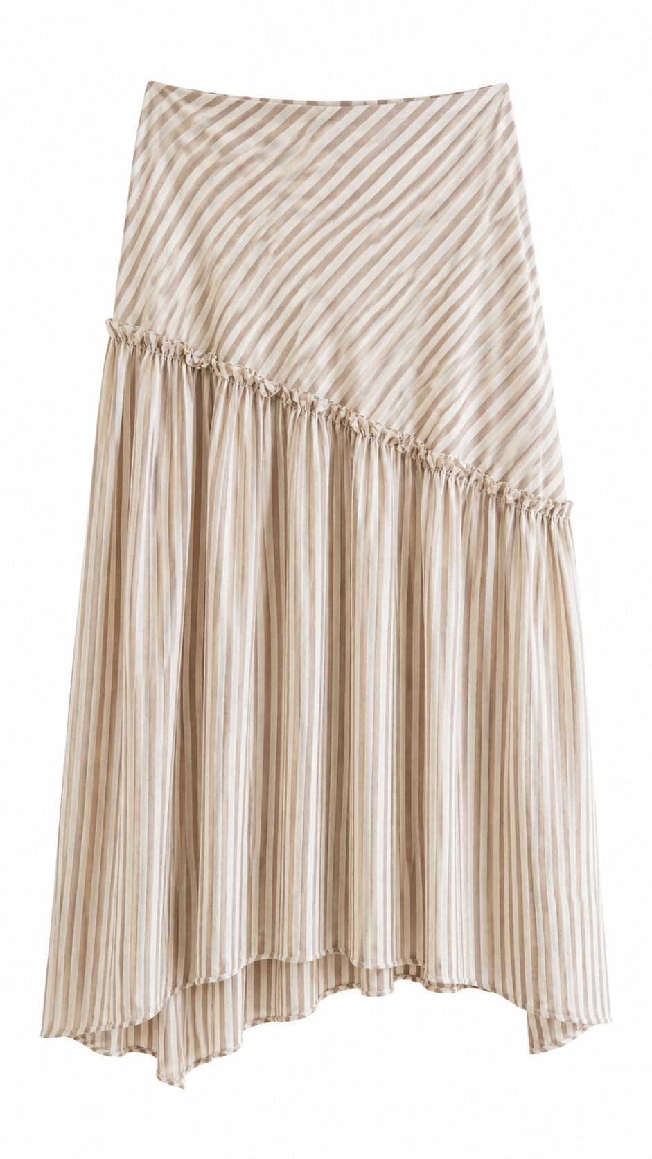 Falda de rayas beige y blanca