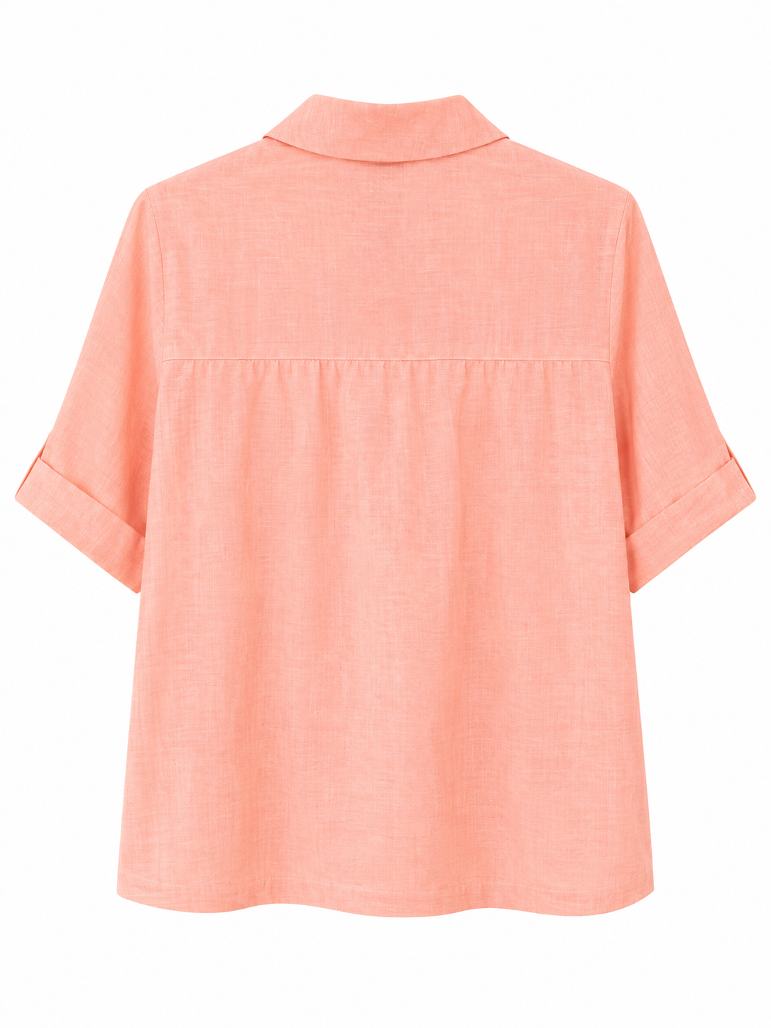 Camisa de lino coral