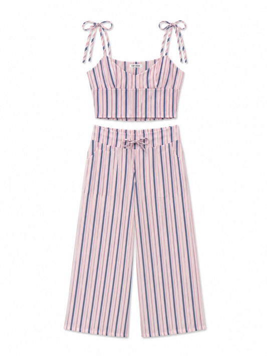 Conjunto de rayas rosa