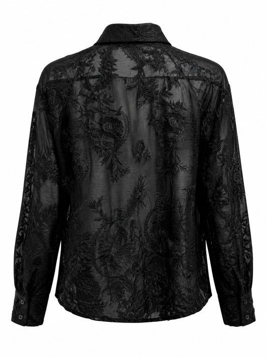 Camisa negra encajes
