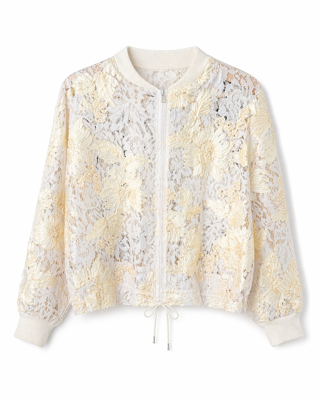 Bomber encajes amarilla