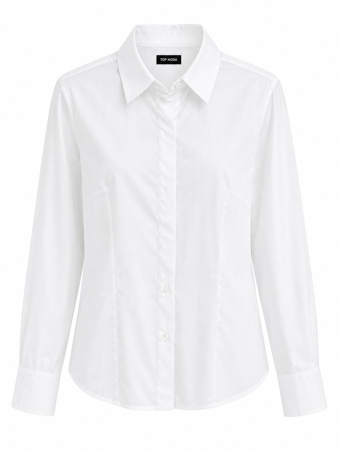 Camisa blanca de pinzas