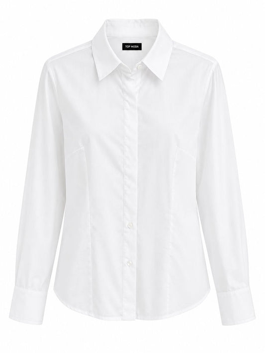 Camisa blanca de pinzas