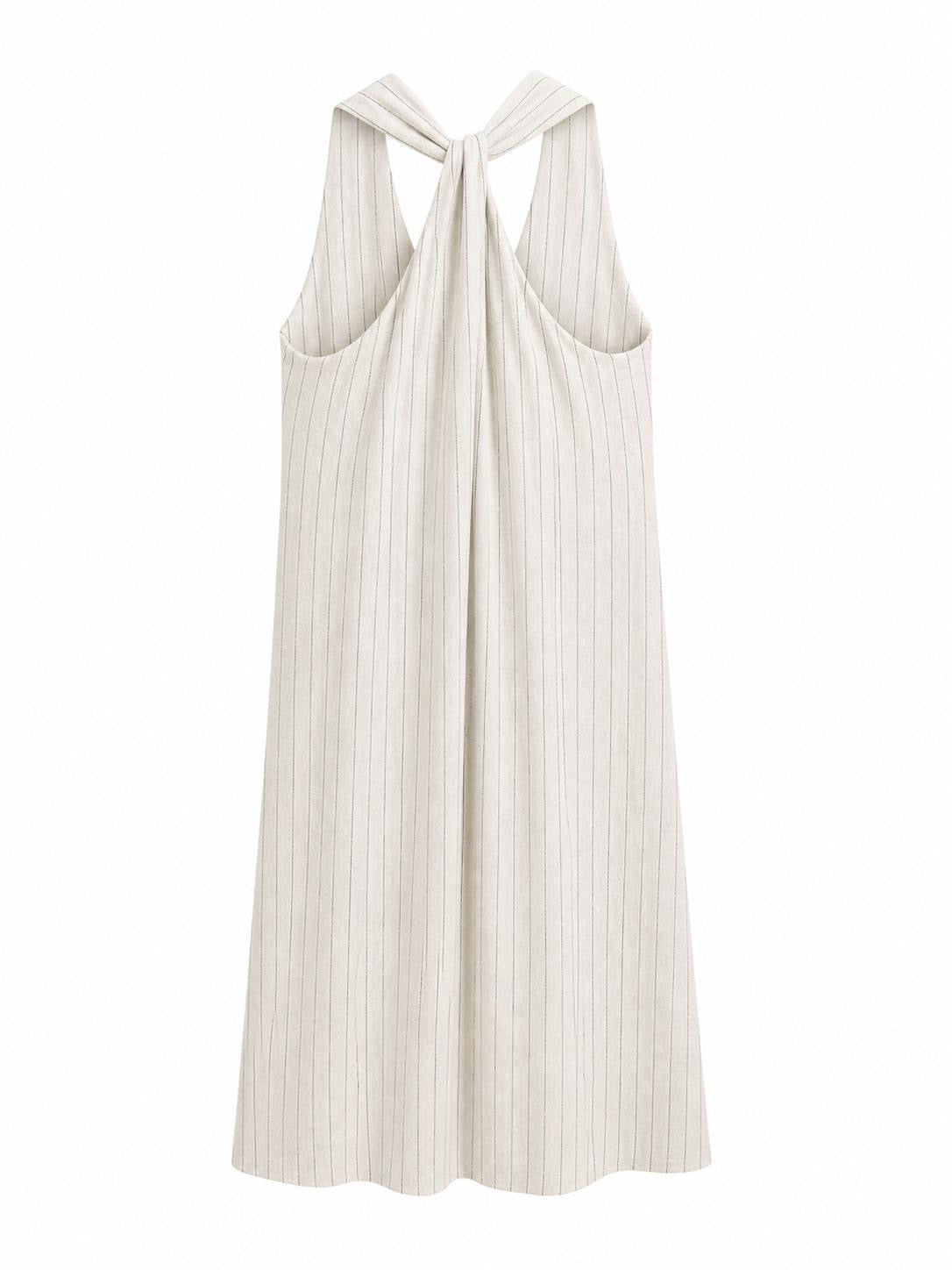 Vestido lino beige