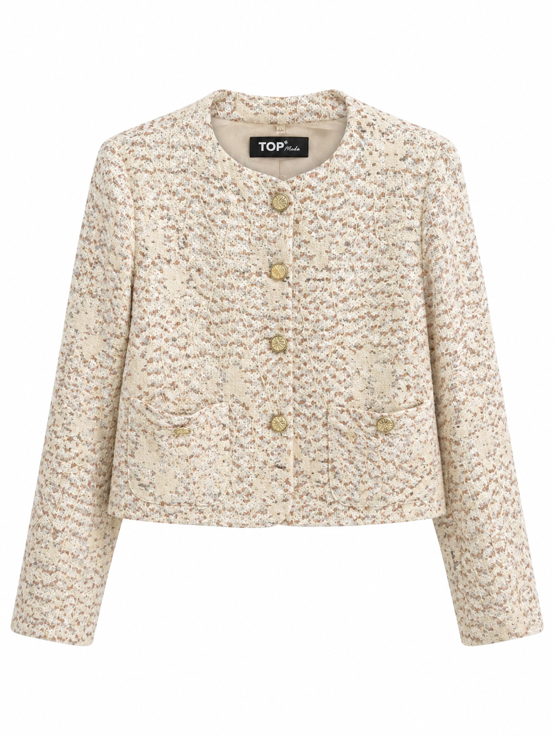 Chaqueta tipo Chanel salmón