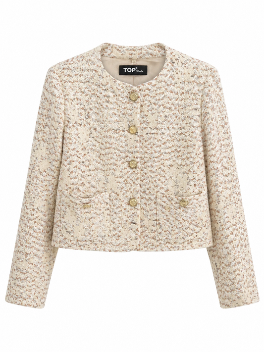 Chaqueta tipo Chanel salmón