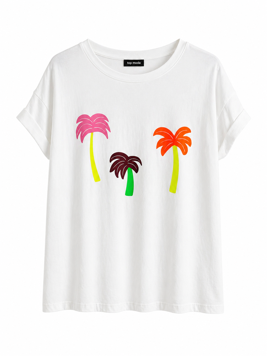 Camiseta blanca palmeras