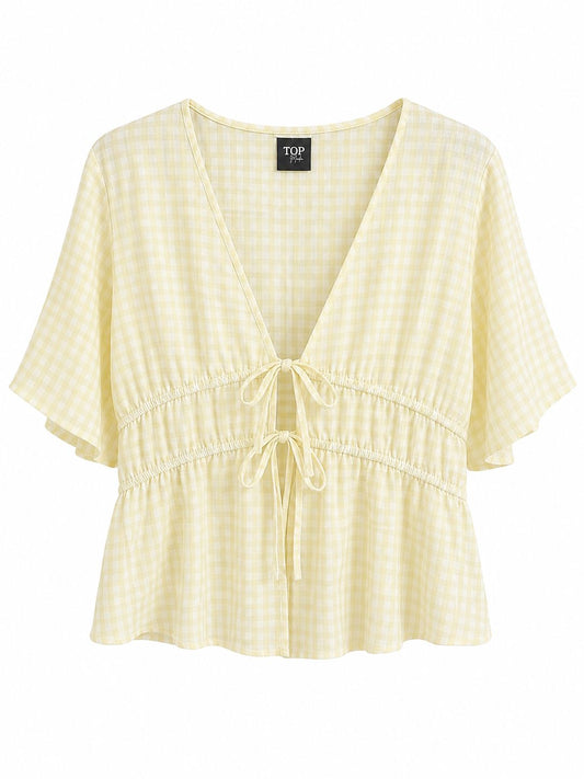 Camisa cuadros amarilla