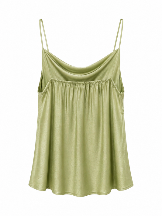Top satinado verde
