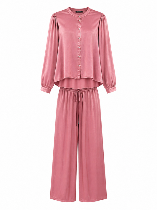 Conjunto satinado rosa
