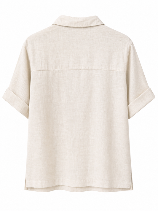 Camisa de lino beige