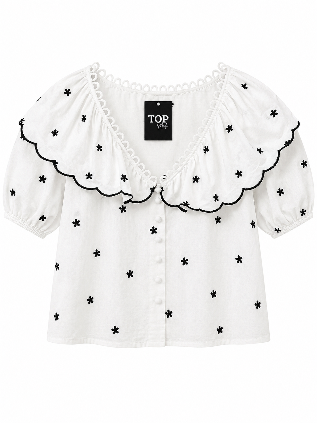 Top blanco babero