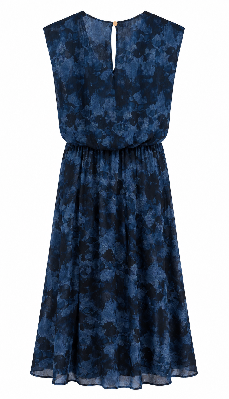 Vestido floral de gasa azul