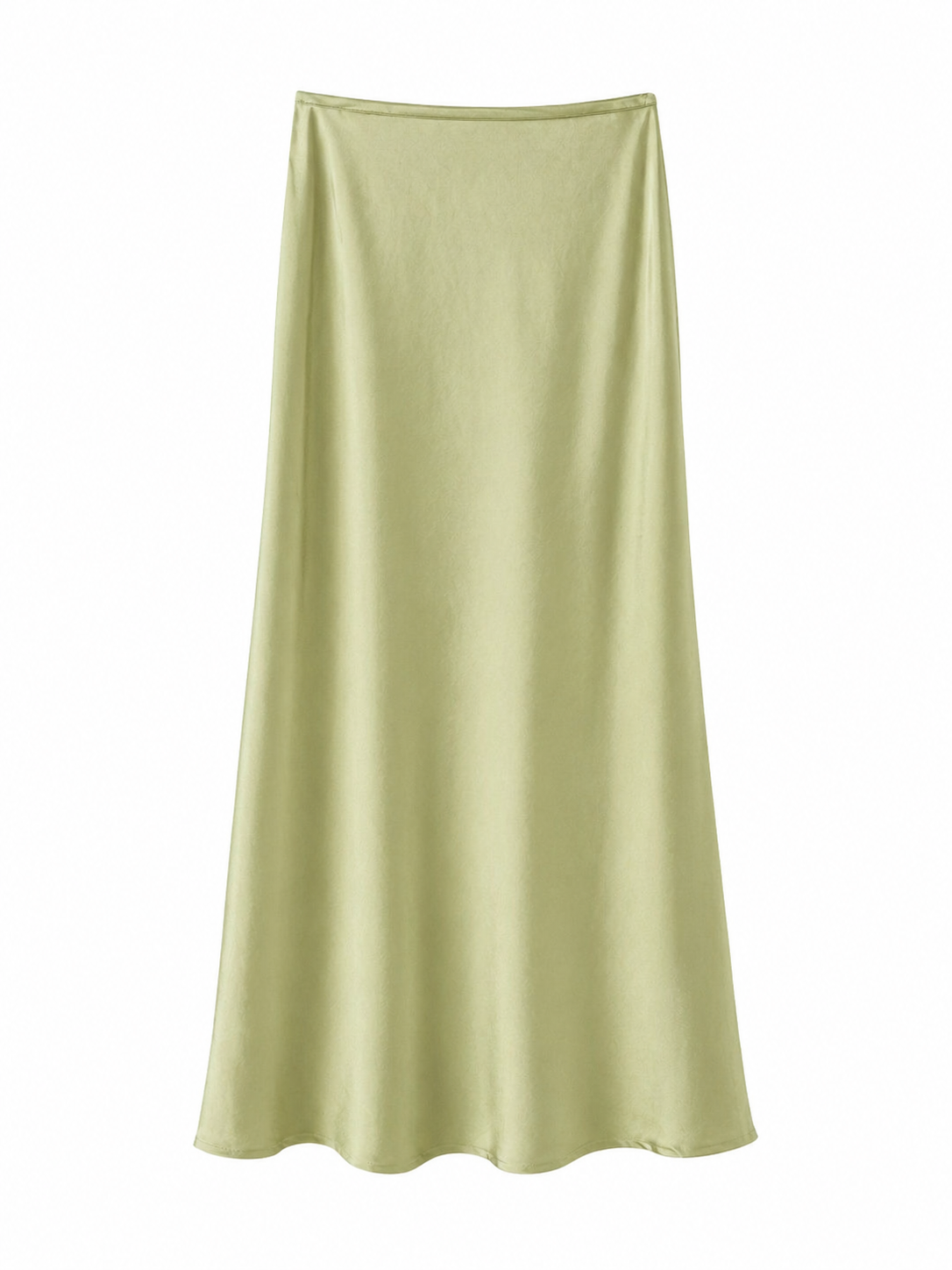 Falda satinada verde