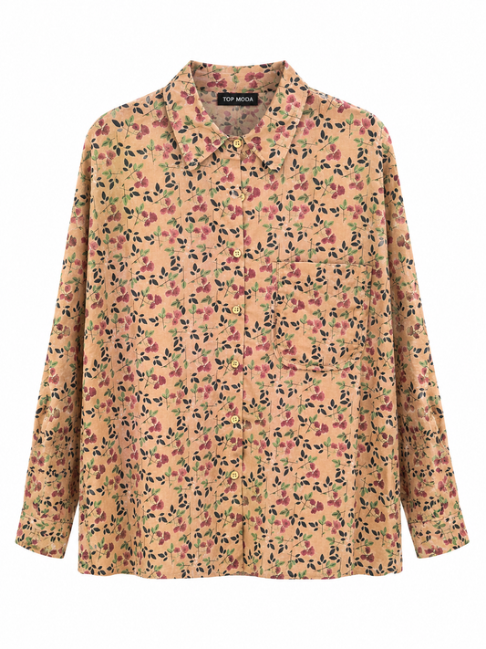 Camisa floral marrón