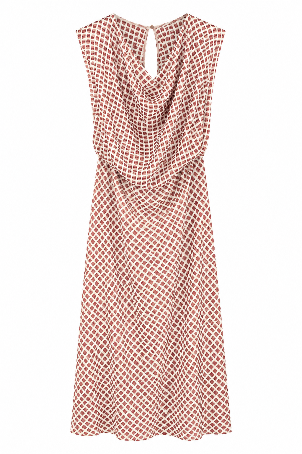 Vestido cuadro teja