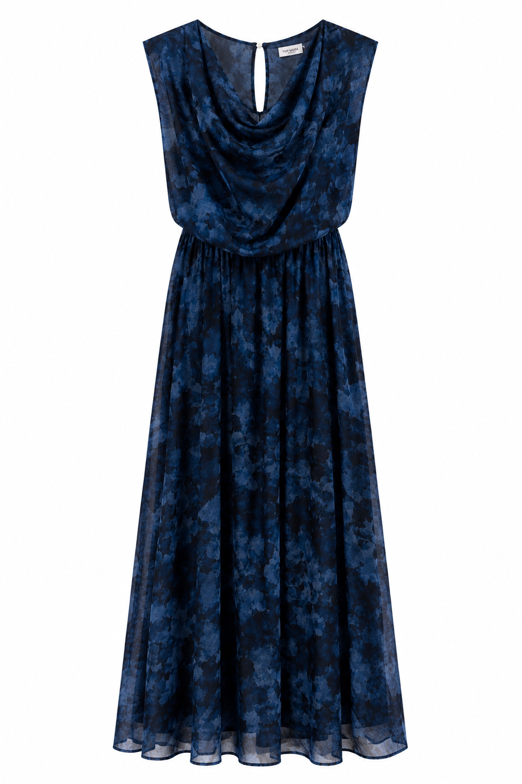 Vestido floral de gasa azul