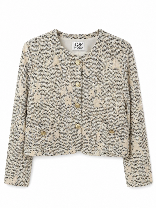 Chaqueta tipo Chanel azul
