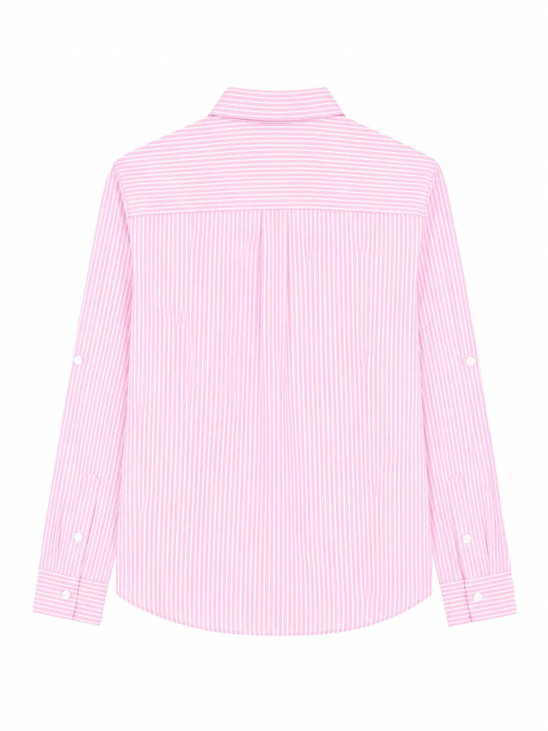 Camisa de rayas rosa y blanca