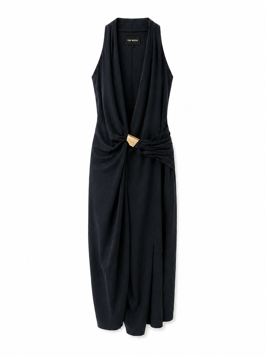 Vestido satinado azul