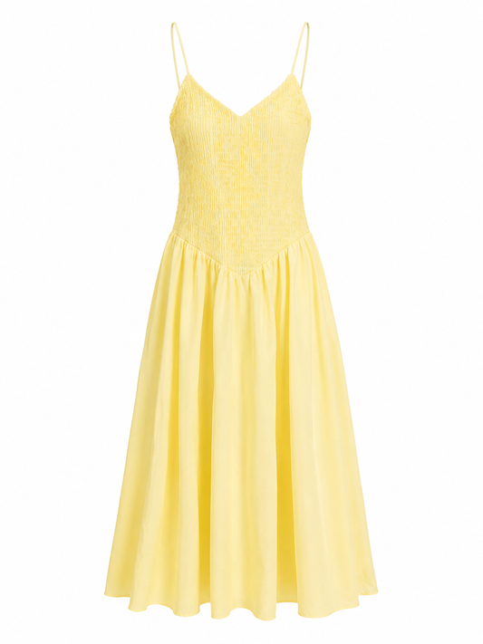 Vestido nido de abeja amarillo
